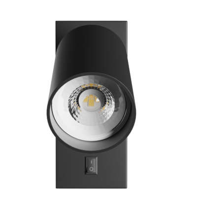 SQUALLA VARIOSA SWITCH GU10 KINKIET 230V IP20 55x100MM CZARNY OKRĄGŁA (SLIP006022)